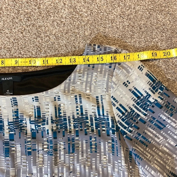 Alfani Wide Sleeve Blouson Abstract Print Embellished Blouse 16 - Picture 13 of 16